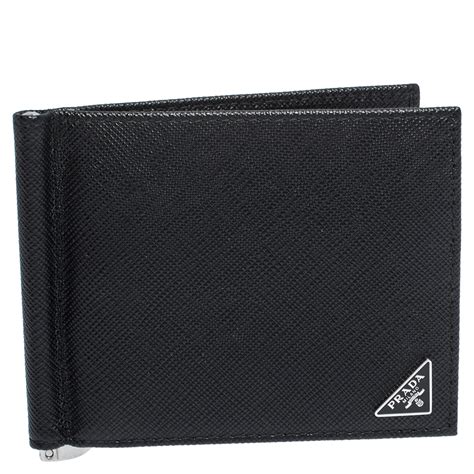 prada saffiano money clip|prada saffiano long wallet.